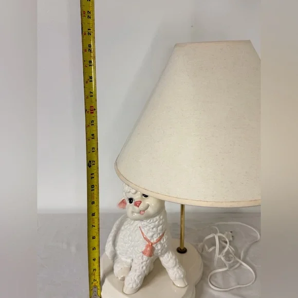 Vintage 1975 Byron Molds Large Ceramic Lamb Lamp 22”